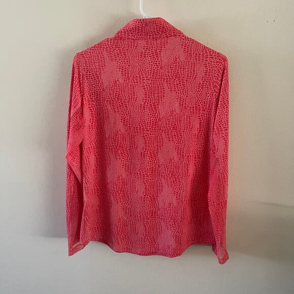 Ibkul Long Sleeve Sun Shirt Womens M Pink Animal Print UPF 50 Tennis Activewear - Picture 2 of 9